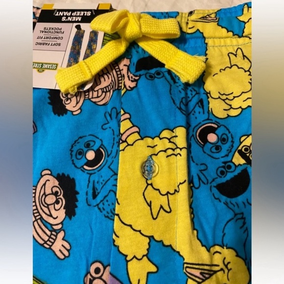 Sesame Street AOP Pastel Character Art Men's Blue Sleep Pajama Pants Sz L NWT - Picture 6 of 8